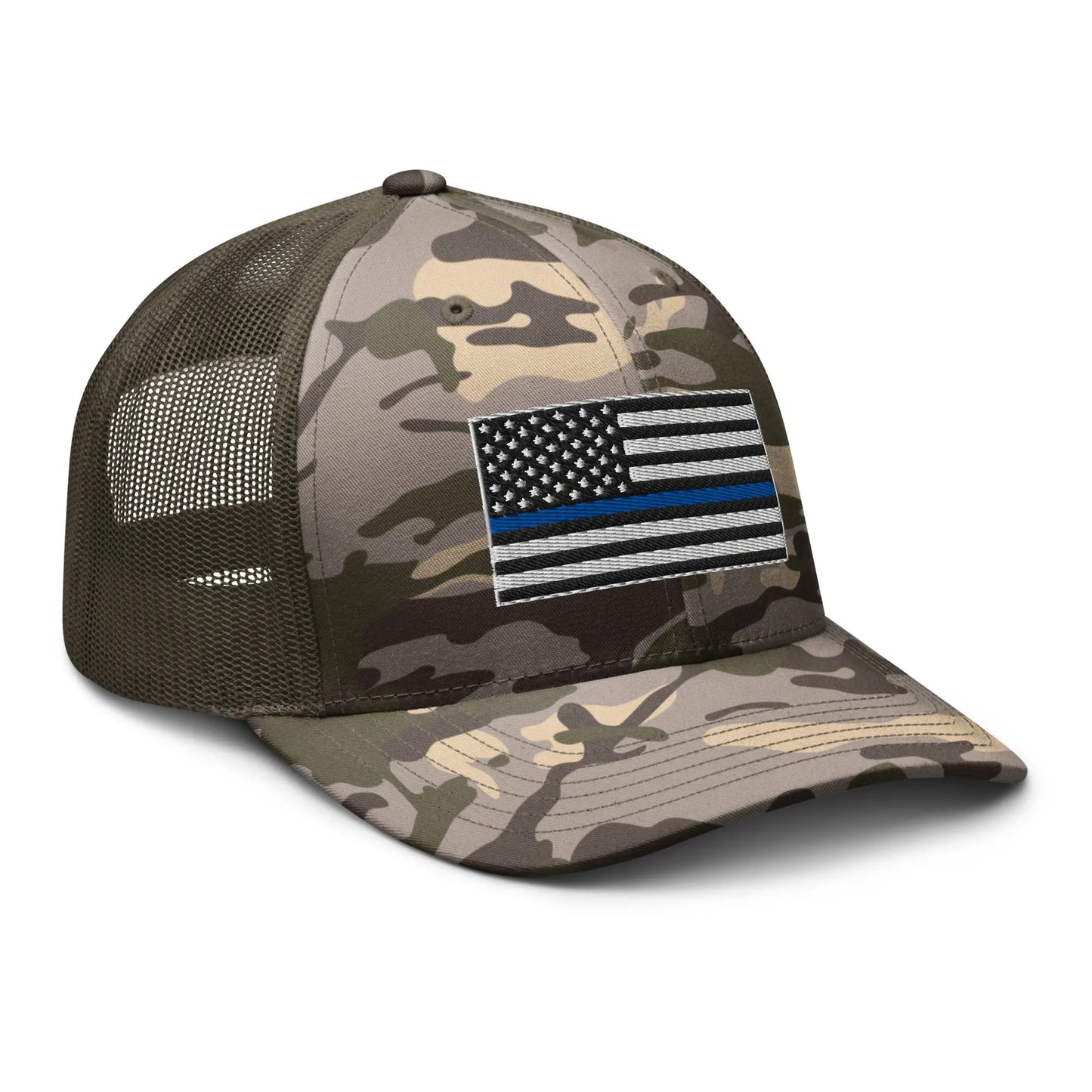 Hats Snapback Custom Trucker Hats Thin Blue Line Camo Patriotic Cap for Men & Women Infidel Collective
