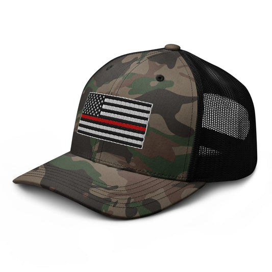 Hats Snapback Custom Trucker Hats Thin Red Line Camo Flag for Men & Women Infidel Collective