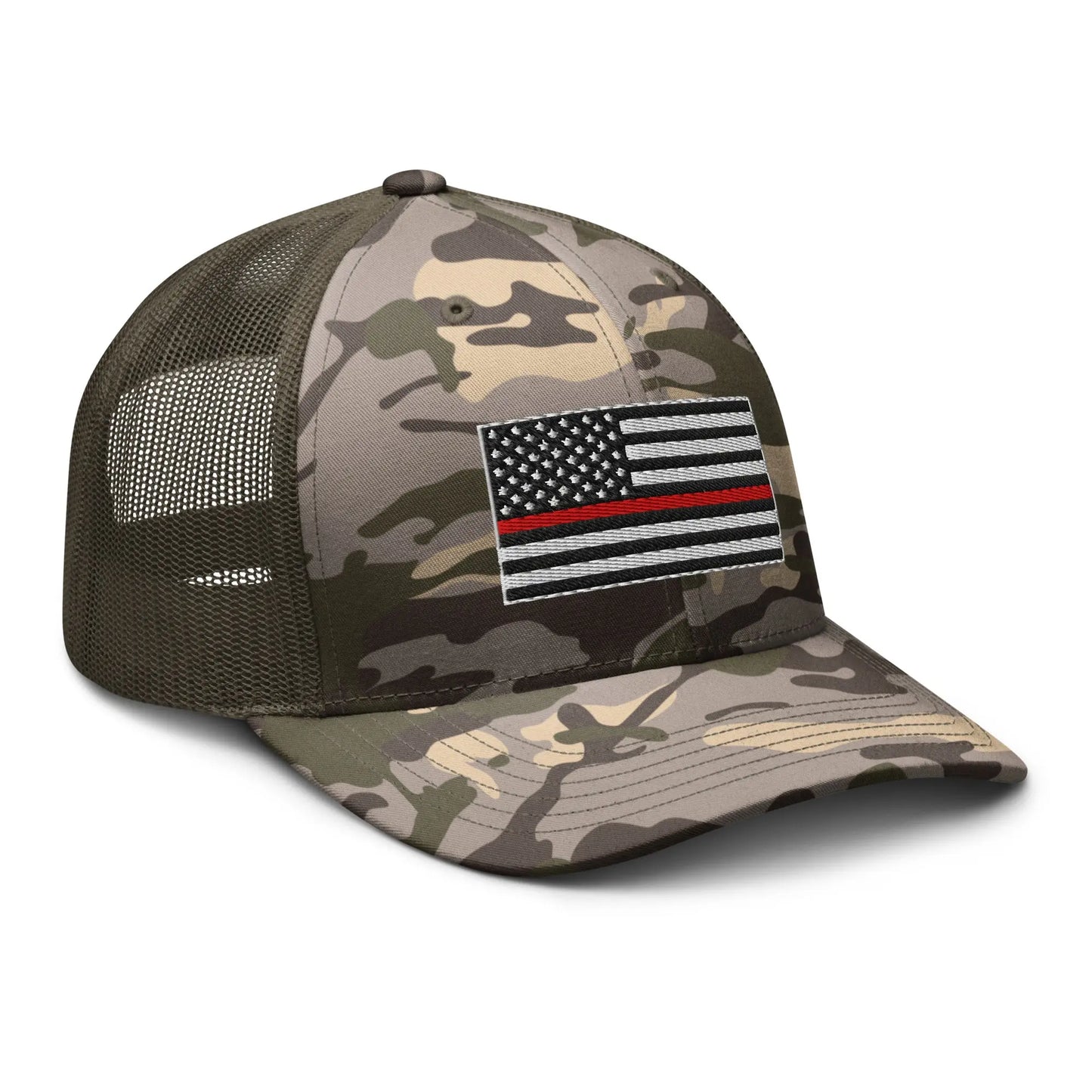 Hats Snapback Custom Trucker Hats Thin Red Line Camo Flag for Men & Women Infidel Collective