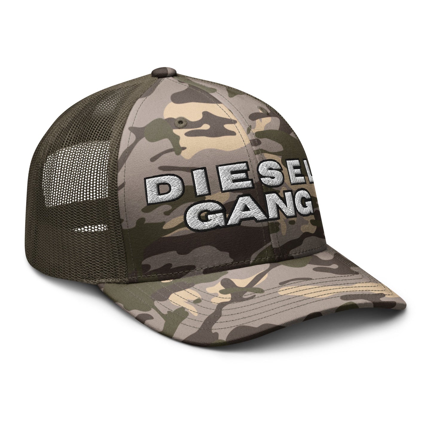 Hats Snapback Custom Trucker Hat – Diesel Gang Camo Edition for Rugged Style Infidel Collective