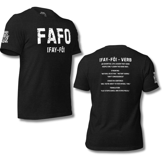 NSFW FAFO Definition Black T Shirt and No-BS Attitude  Infidel Collective