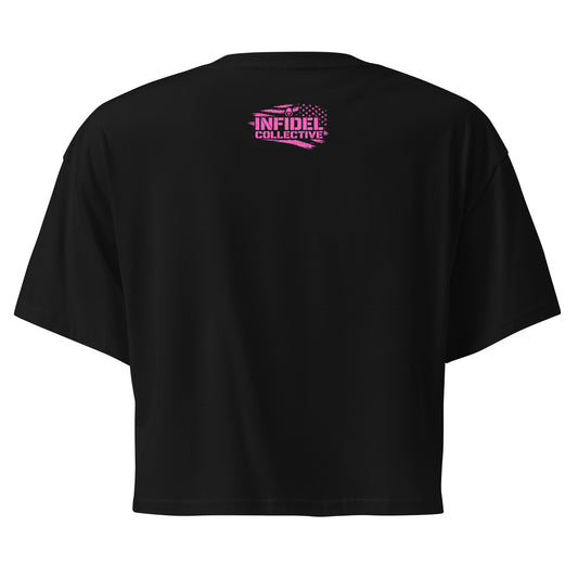 Welcome to the Shitshow Pink on Black NSFW Crop Top Infidel Collective