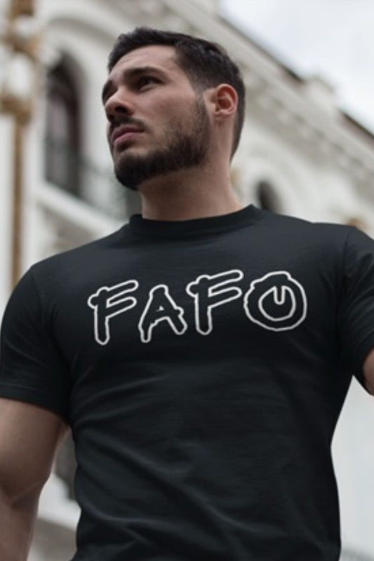 T-Shirt  Graphic Tees Men & Women Want – NSFW FAFO Spray Paint Black T Shirt Infidel Collective