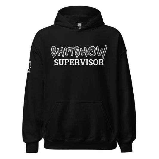 Shitshow Supervisor Funny NSFW Black Hoodie  Infidel Collective