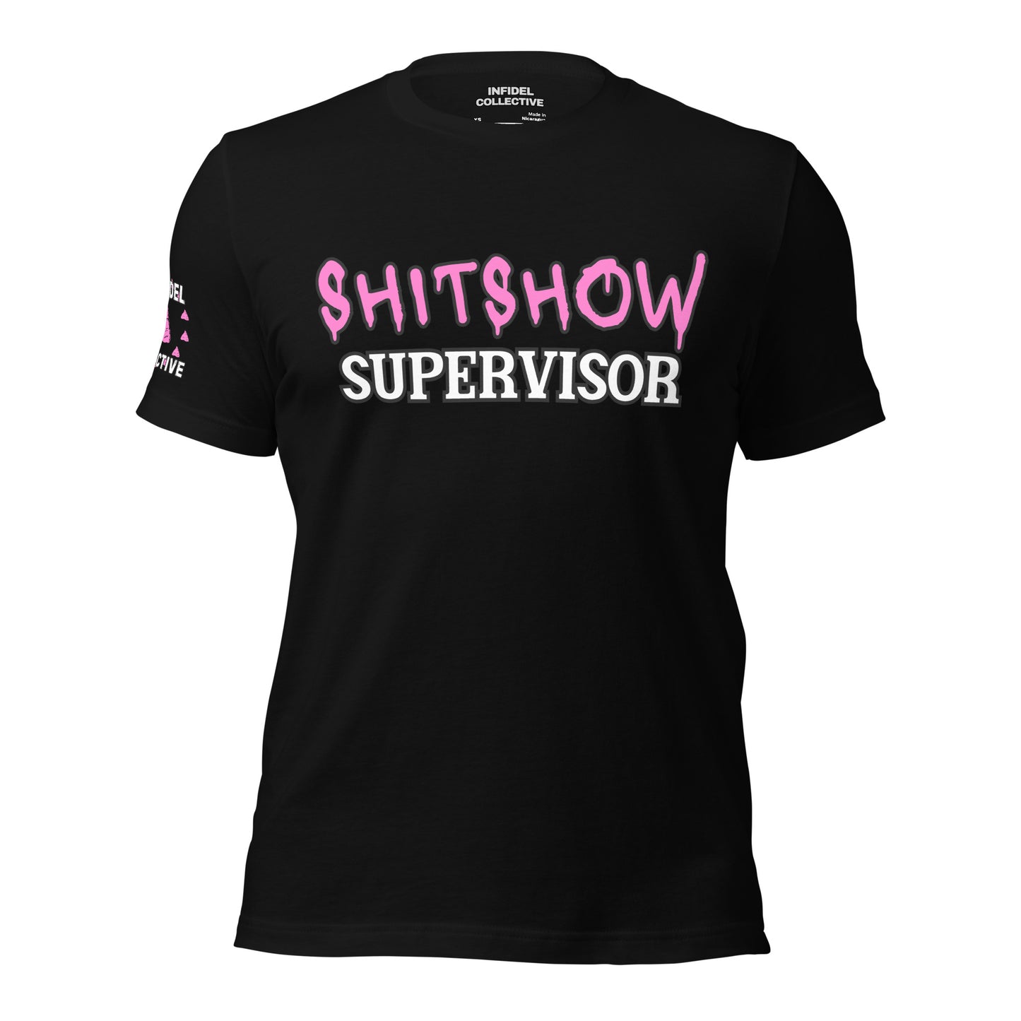 Funny NSFW Shirt – Shitshow Supervisor Tee in Pink on Black T-Shirt  Infidel Collective