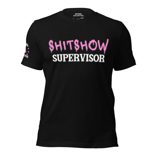 Funny NSFW Shirt – Shitshow Supervisor Tee in Pink on Black T-Shirt  Infidel Collective