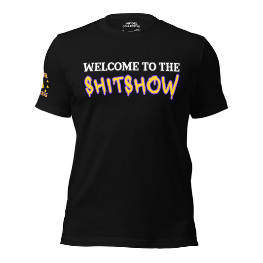 Funny NSFW Shirt – Welcome to the Shitshow Tee in Yellow on Black T-Shirt  Infidel Collective