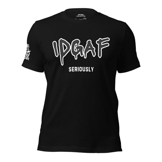 NSFW IDGAF Graffiti Black T Shirt - Graphic Tees Men & Women Rock  Infidel Collective