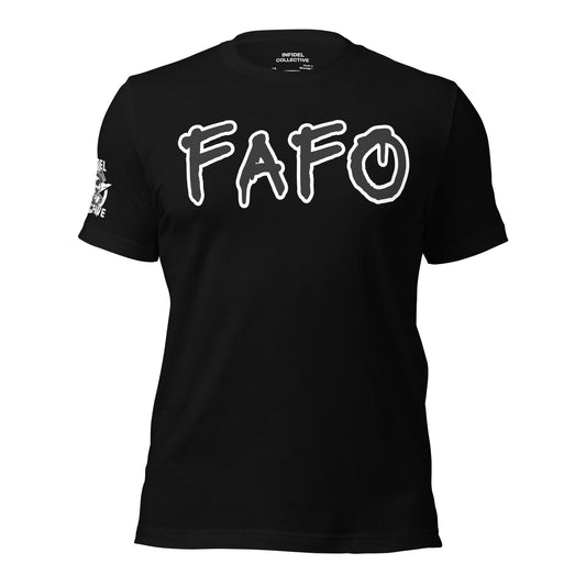 Graphic Tees Men & Women Want – NSFW FAFO Spray Paint Black T Shirt  Infidel Collective