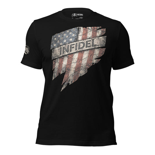 Iron Flag of Infidel Nation Black T-Shirt Infidel Collective