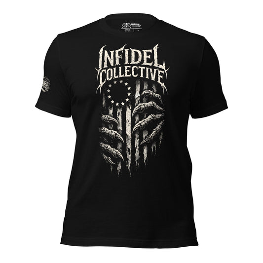 Monsters Among Us Black Tee Infidel Collective