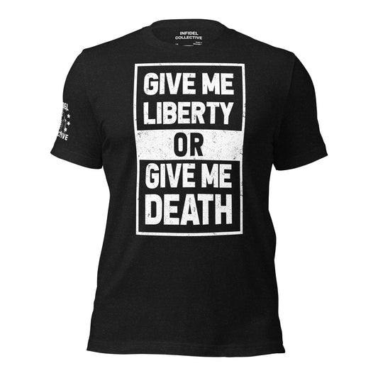 Graphic Tee Men & Women Patriots Rock - Liberty or Death Black T-Shirt  Infidel Collective