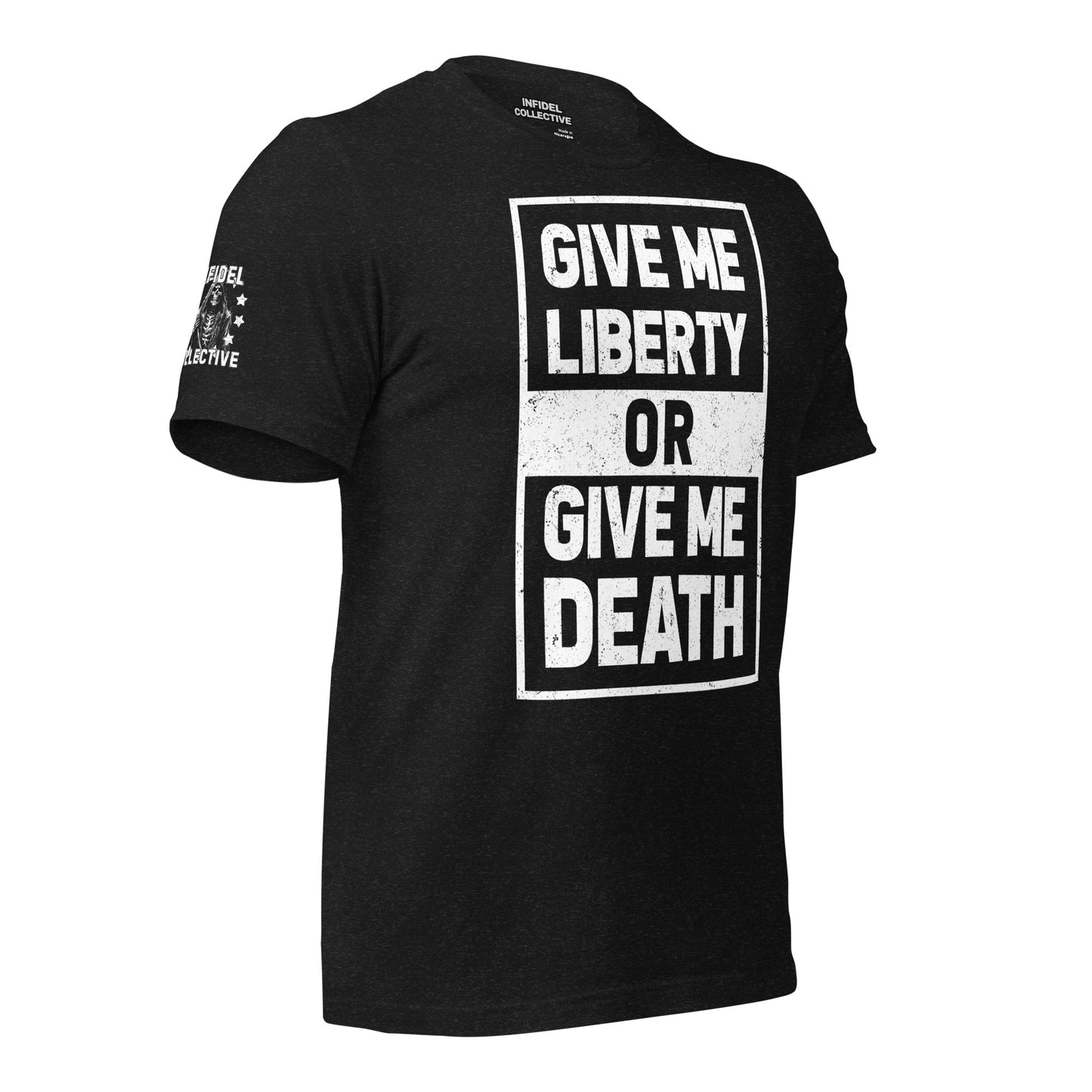 Graphic Tee Men & Women Patriots Rock - Liberty or Death Black T-Shirt Infidel Collective