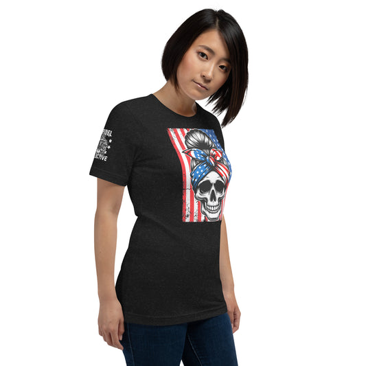 Patriotic Skull Bandana Black Graphic Tee Infidel Collective