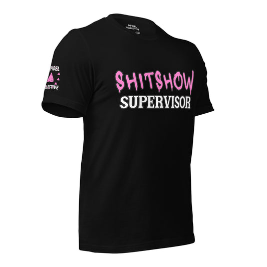 Funny NSFW Shirt – Shitshow Supervisor Tee in Pink on Black T-Shirt  Infidel Collective
