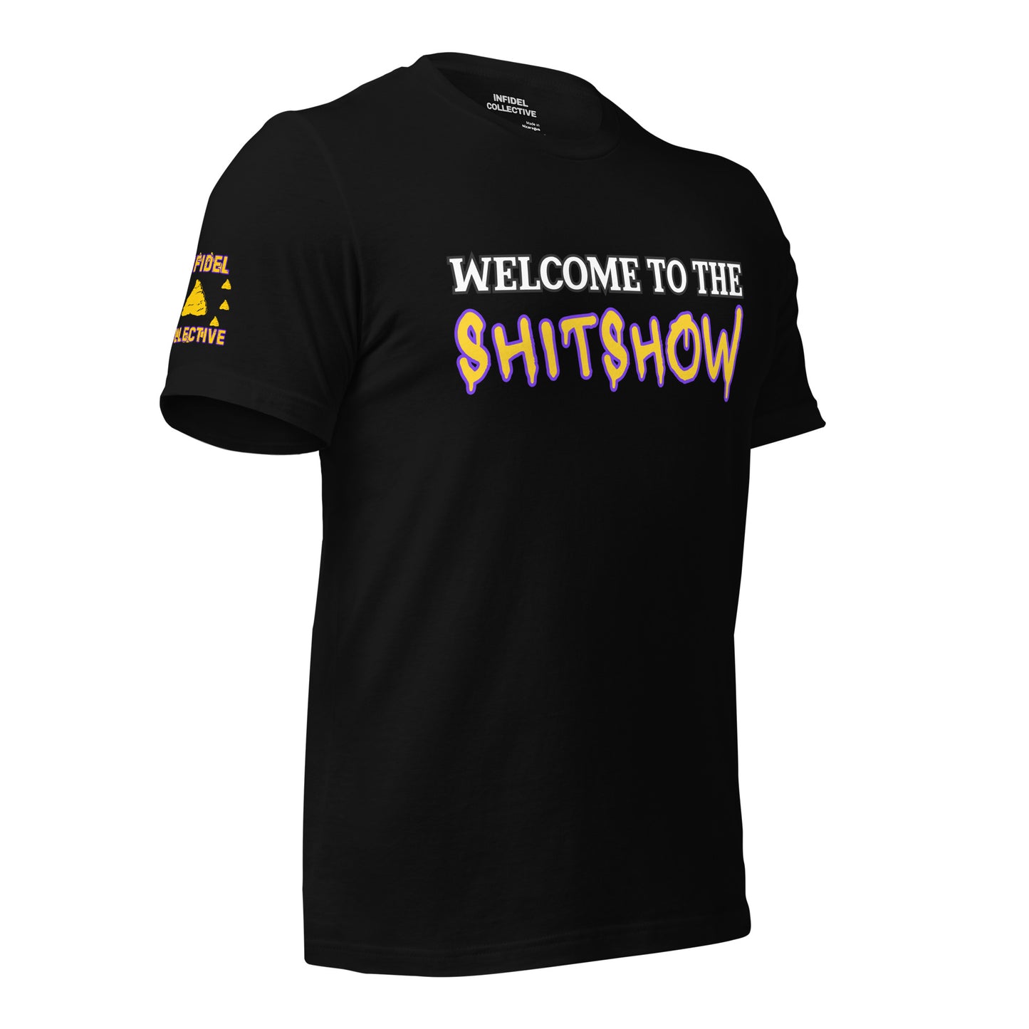Funny NSFW Shirt – Welcome to the Shitshow Tee in Yellow on Black T-Shirt Infidel Collective