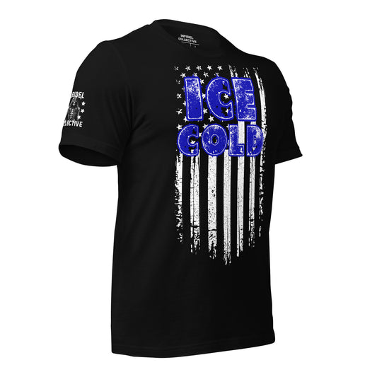 ICE COLD Flag Black T-Shirt  Infidel Collective