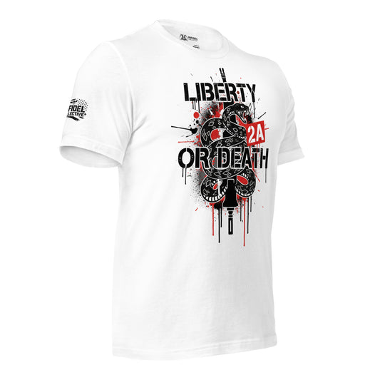 2A Liberty or Death White T-Shirt Infidel Collective