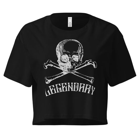 Crop Top XL Crop Top NSFW – Legendary Biker Vintage Skull Crossbones Graphic Shirt Women Infidel Collective