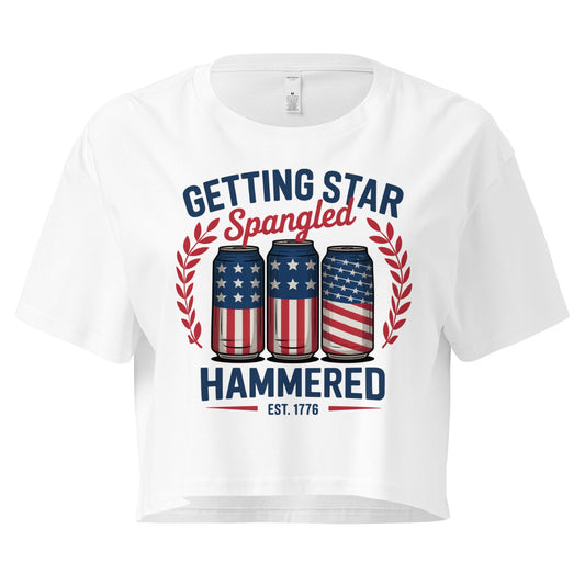 Crop Top XL Patriotic Crop Top – Star Spangled Hammered 1776 Fourth of July Shirt Infidel Collective