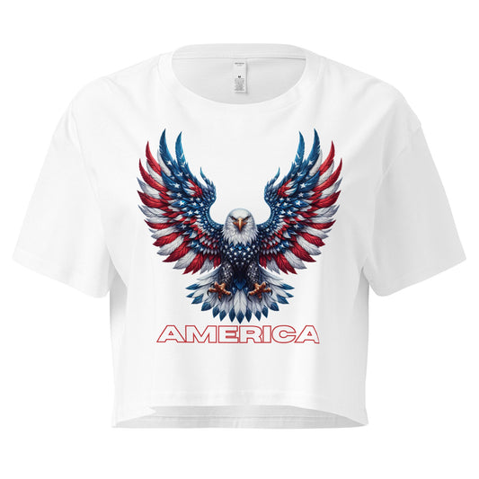 Crop Top XL Patriotic Crop Tops – America Eagle Wings Fourth of July Shirt Women Infidel Collective