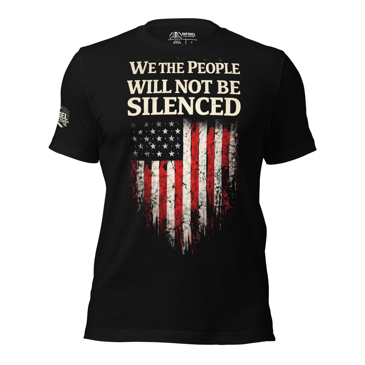 Man in orange FAFO hoodie by Infidel Collective, representing bold consequence-driven gear for badass patriotic individuals, such as truckers, bikers, veterans and active duty military.