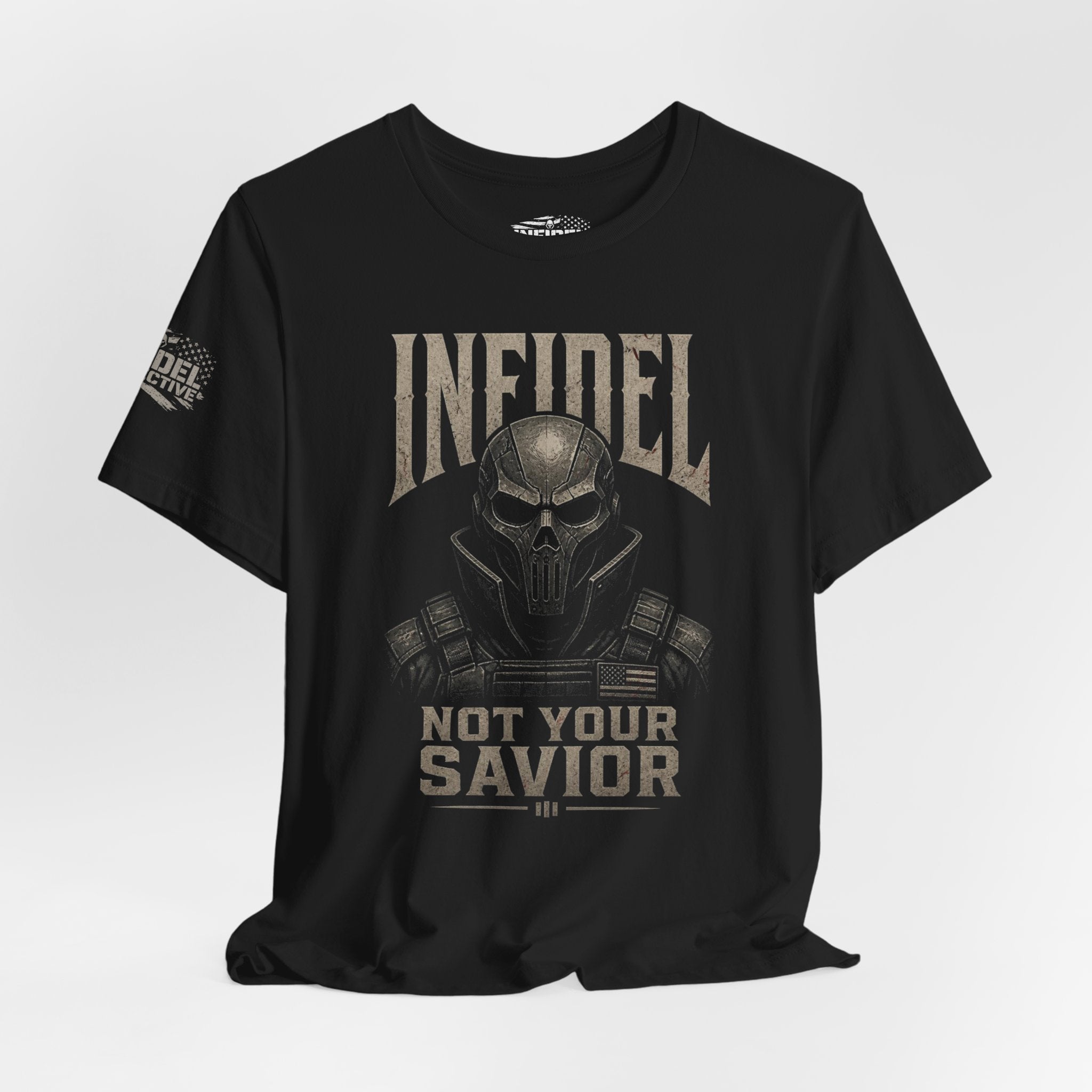 Infidel Not Your Savior Armored Death Mask Tee
