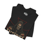 Death Mask Infidel No Mercy front print black tee from Infidel Collective