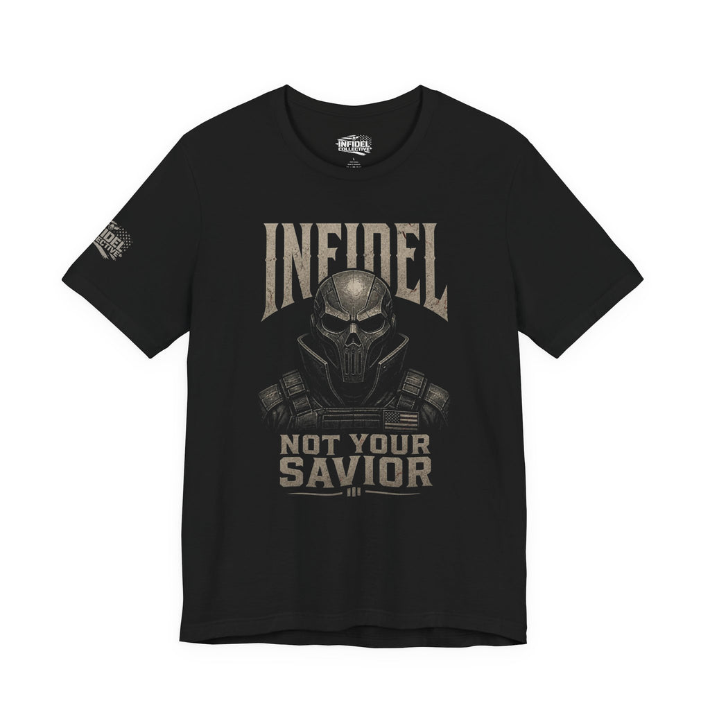 Infidel Not Your Savior Armored Death Mask Tee