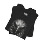 Infidel eagle head front print black tee from Infidel Collective
