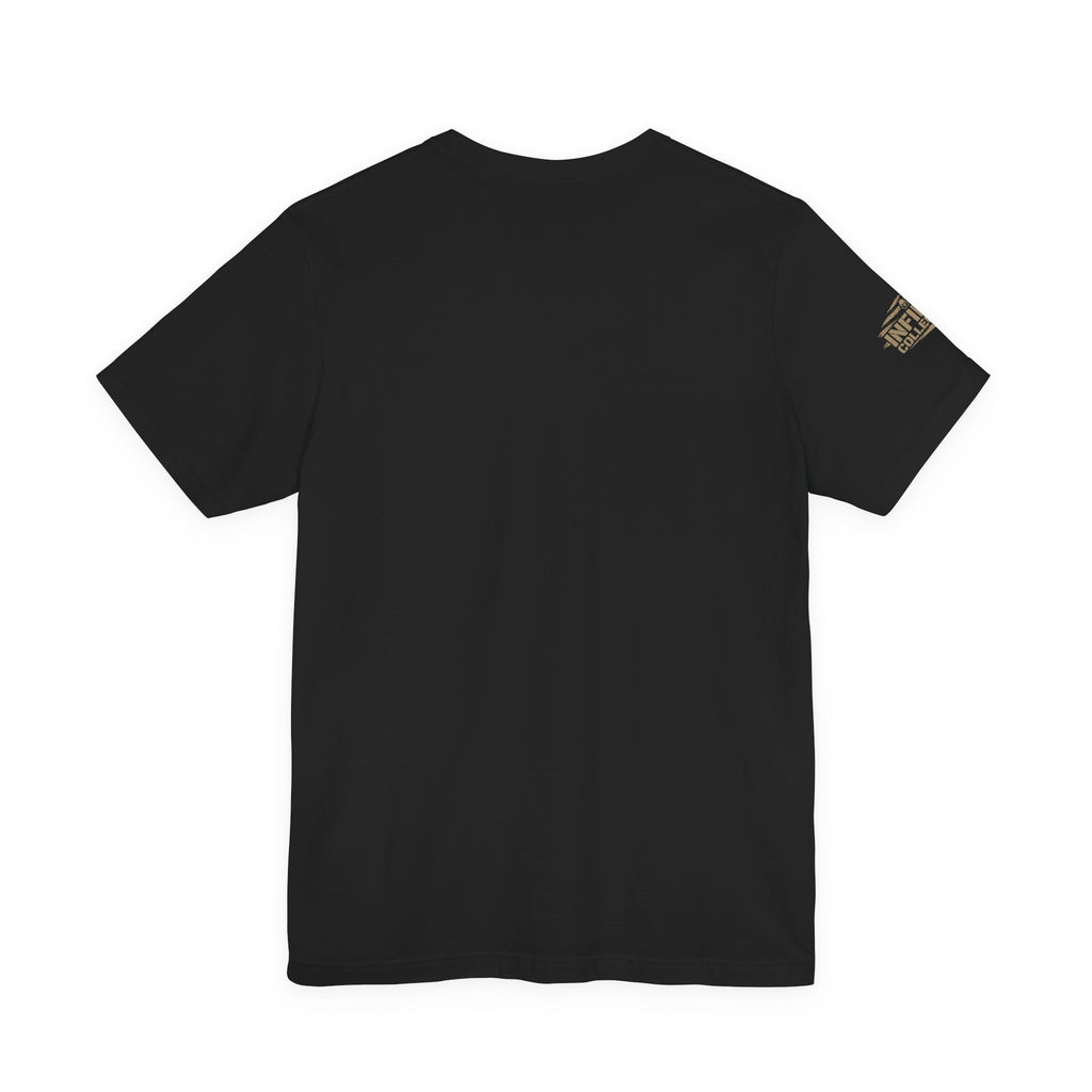 Infidel Not Your Savior death mask front print black tee from Infidel Collective