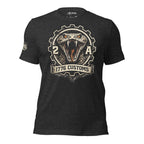1776 Customs rattlesnake graphic dark heather tee from Infidel Collective