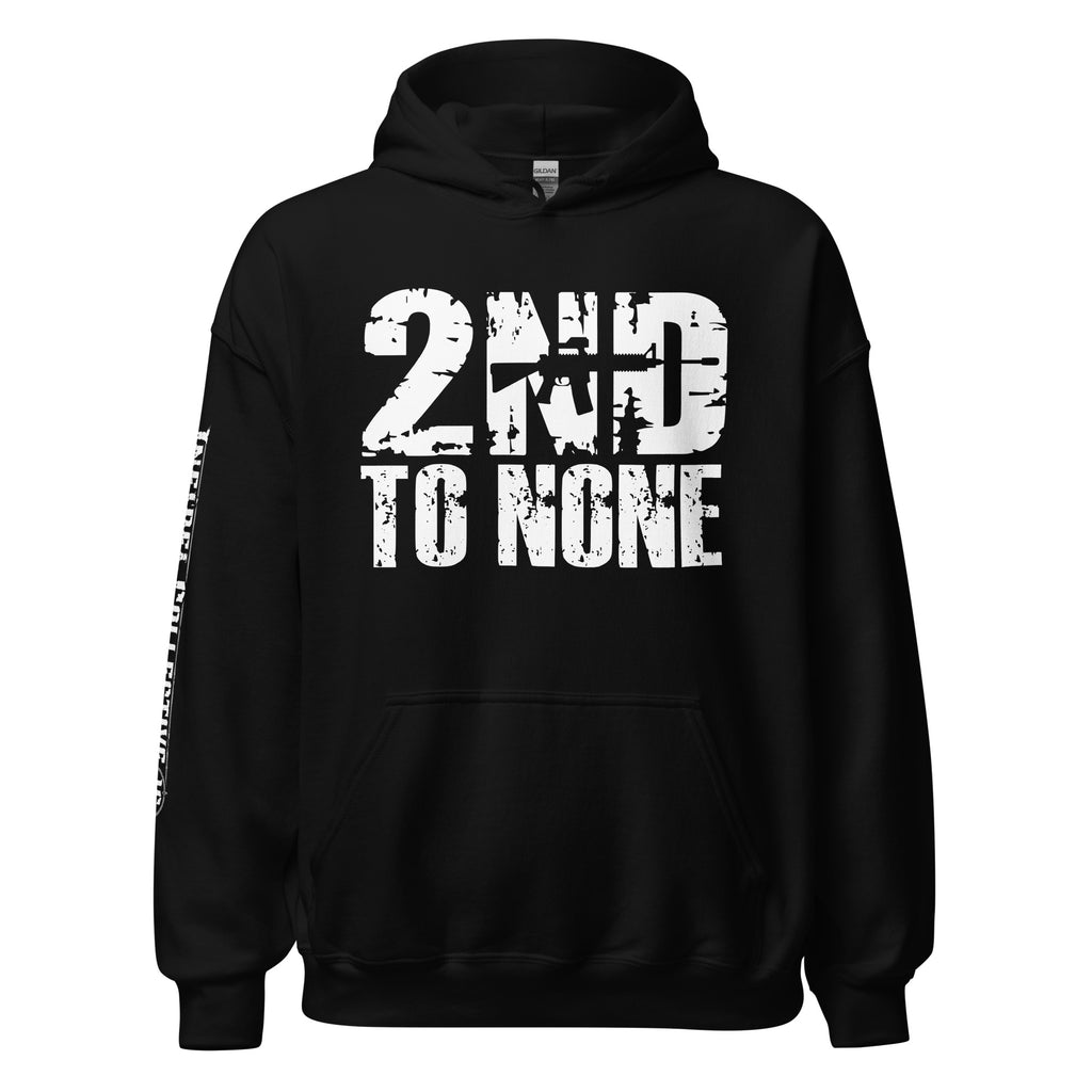 2nd to None Second Amendment front print black hoodie from Infidel Collective
