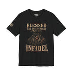 Blessed Are the Defiant Infidel front graphic black tee from Infidel Collective