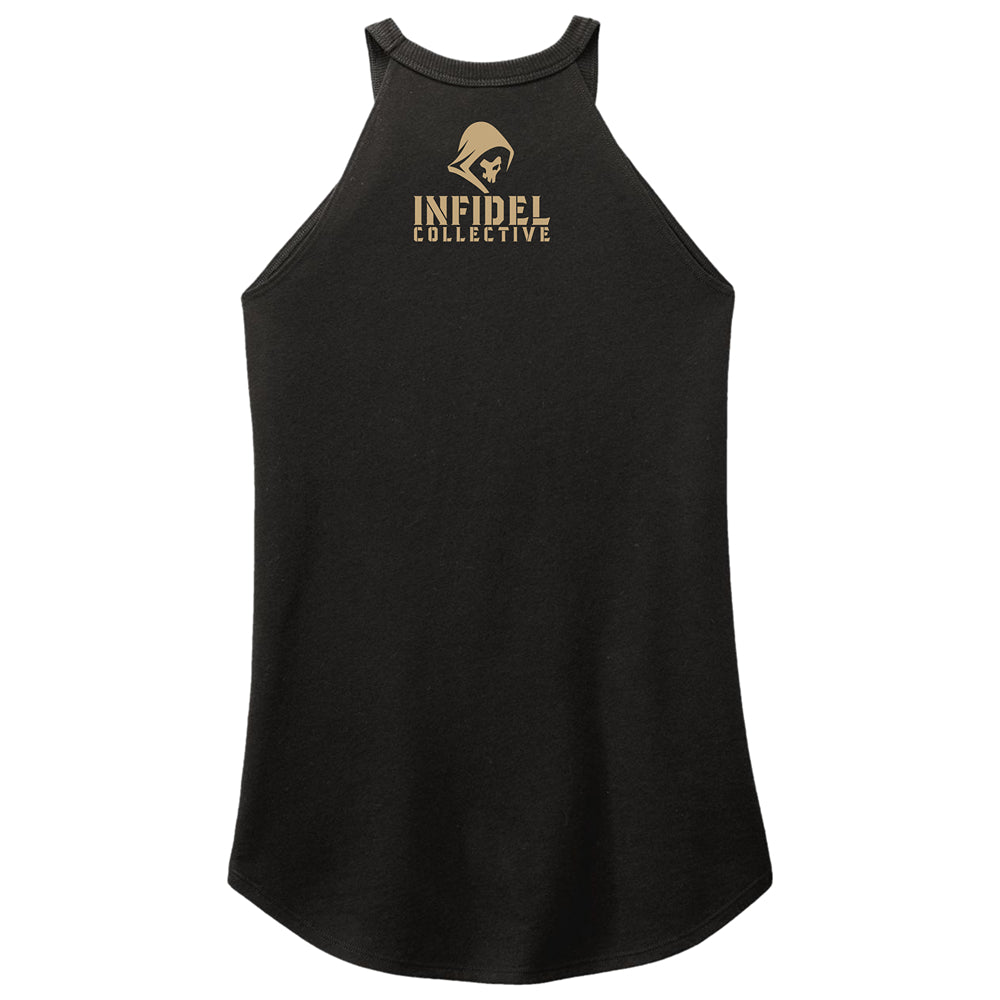 Women's Death Mask rocker tank back view