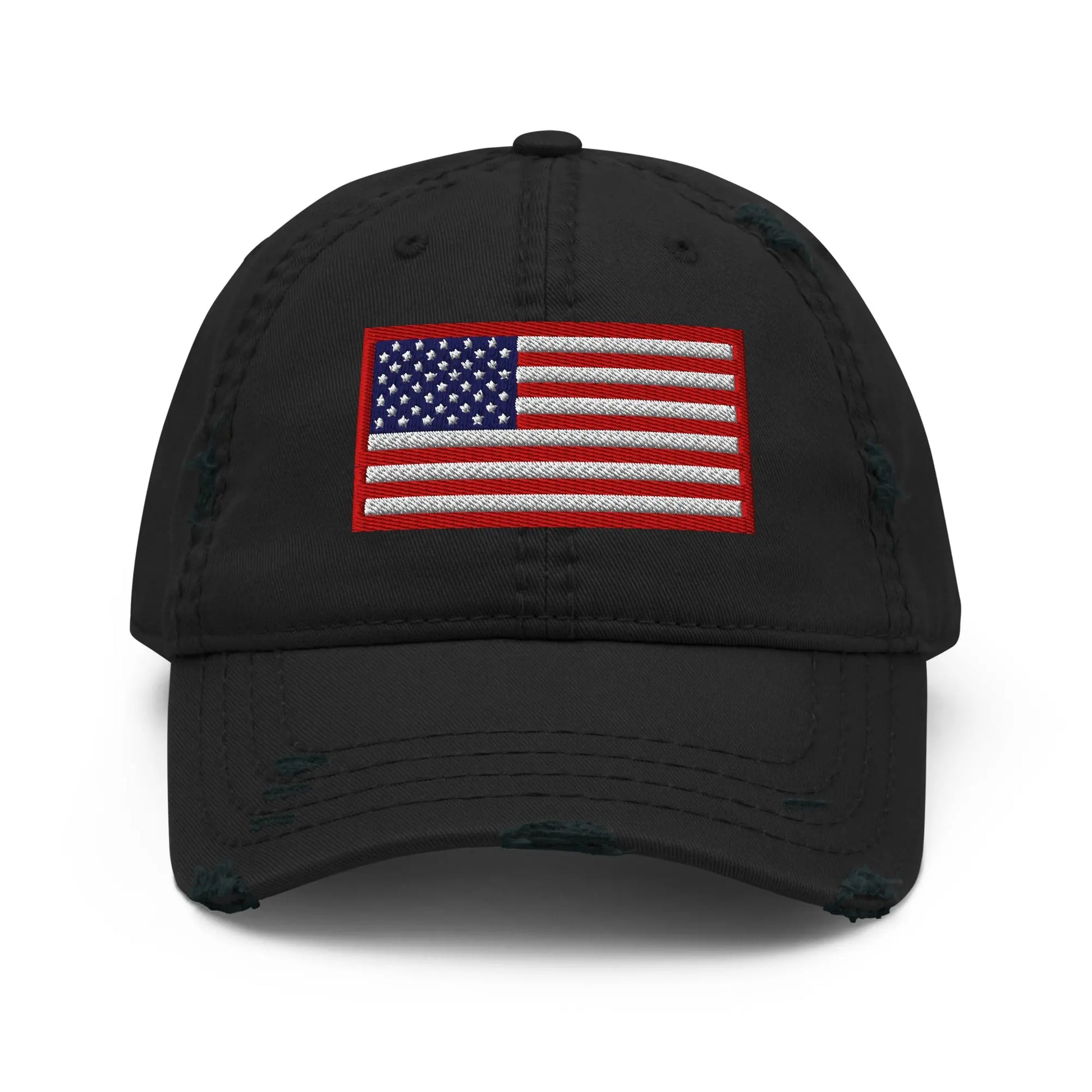 Hats Black Distressed Vintage Baseball Hat Patriotic & 4th of July Old Glory Ball Cap Infidel Collective