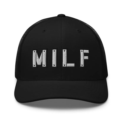 Hats Black Snapback Custom Trucker Hats MILF Stencil Cap for Sexy Women Who Own It Infidel Collective