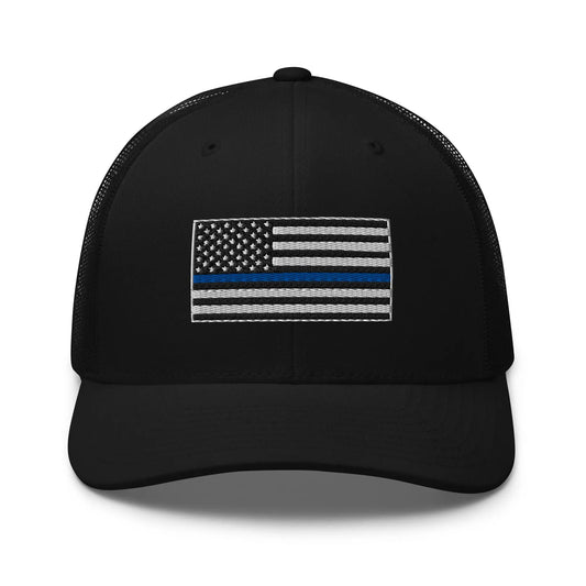 Hats Black Snapback Custom Trucker Hats Thin Blue Line Flag Cool Patriotic Cap Infidel Collective