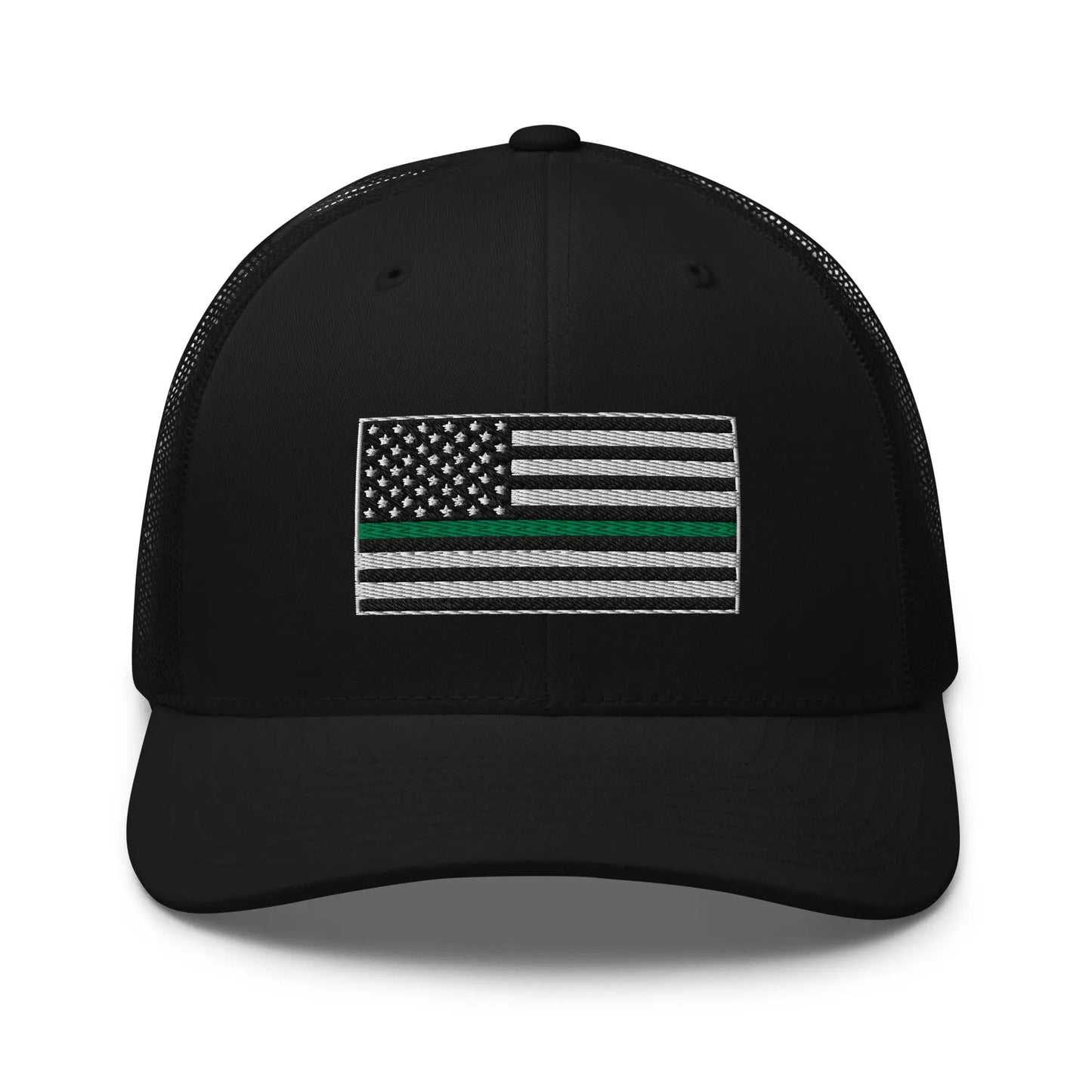 Hats Black Snapback Custom Trucker Hats Thin Green Line Flag for Men & Women Infidel Collective