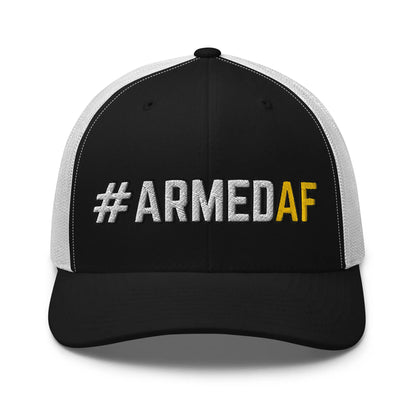Hats Black-White Snapback Custom Trucker Hats 2A #ARMEDAF Cool Cap for Men & Women Infidel Collective
