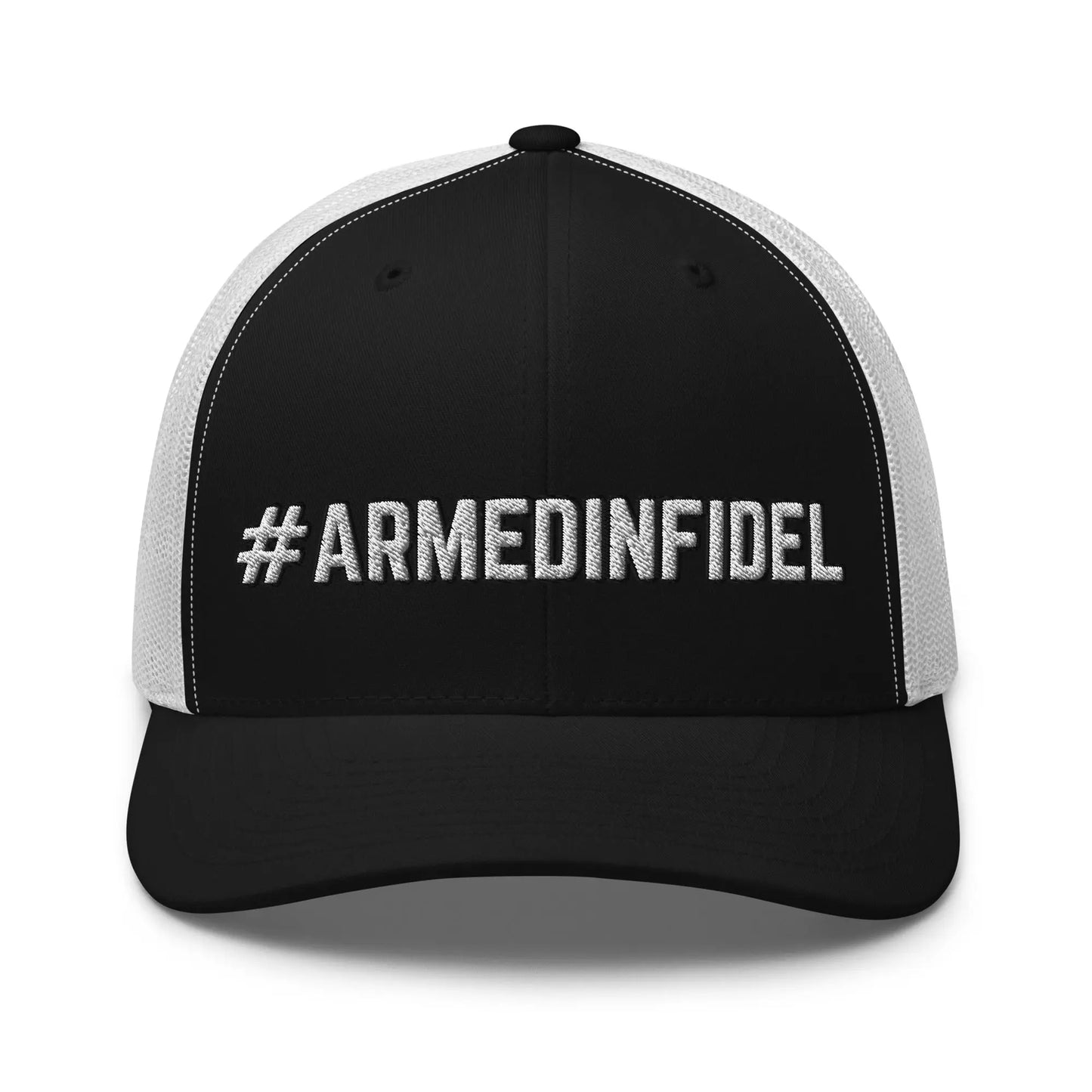 Hats Black-White Snapback Custom Trucker Hats 2A #ARMEDINFIDEL Cap for Men & Women Infidel Collective