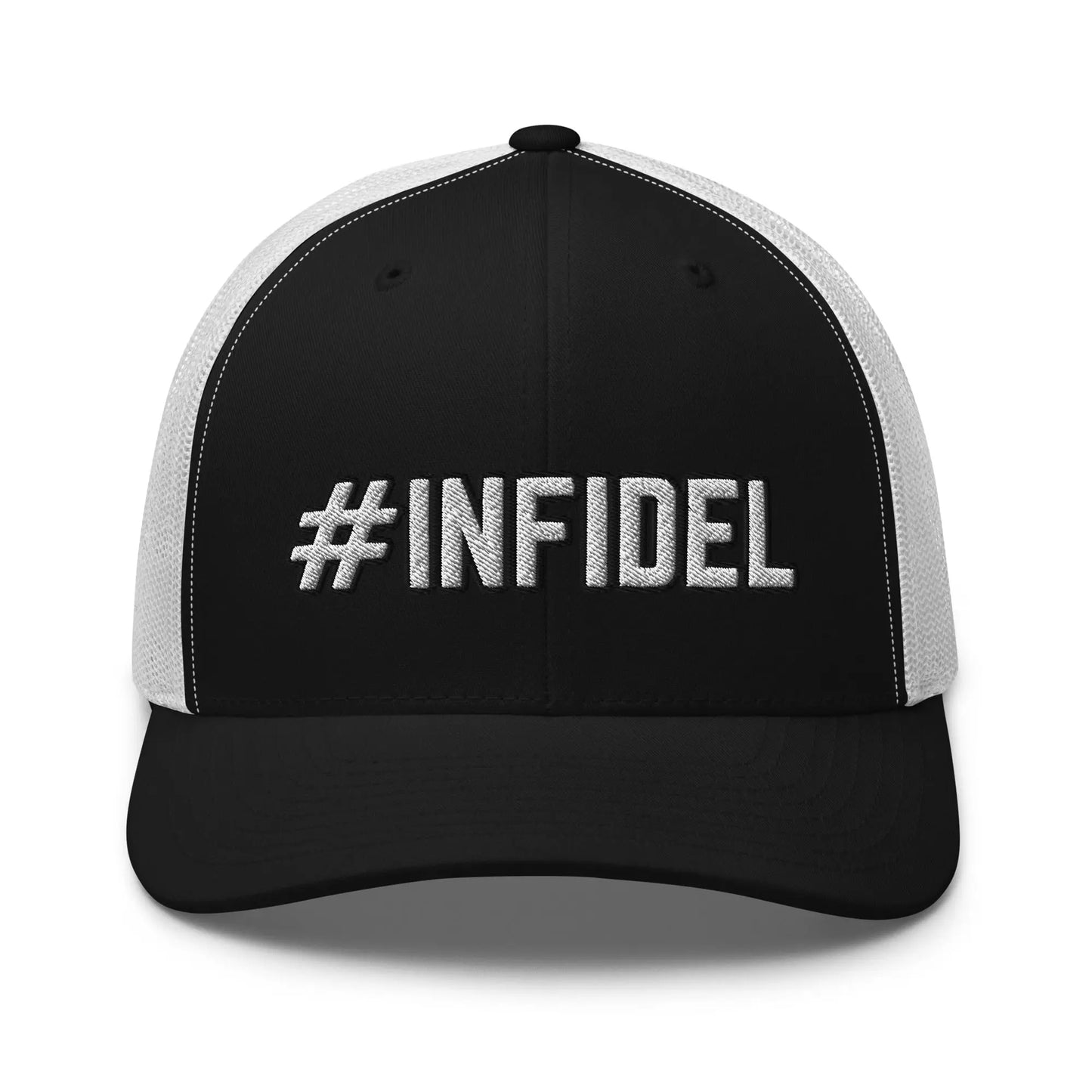 Hats Black-White Snapback Custom Trucker Hats Badass Patriotic #INFIDEL Cap for Men & Women Infidel Collective