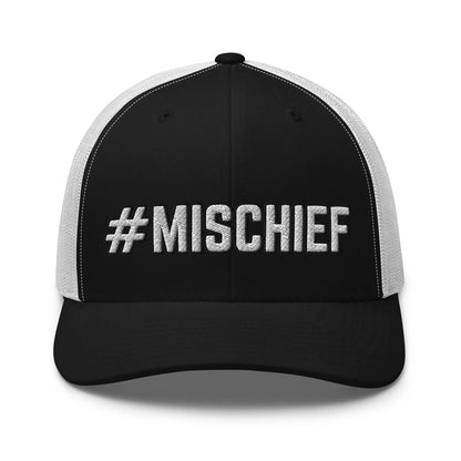 Hats Black-White Snapback Custom Trucker Hats MISCHIEF Funny Cap for Men & Women Infidel Collective