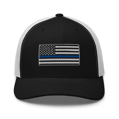 Hats Black-White Snapback Custom Trucker Hats Thin Blue Line Flag Cool Patriotic Cap Infidel Collective
