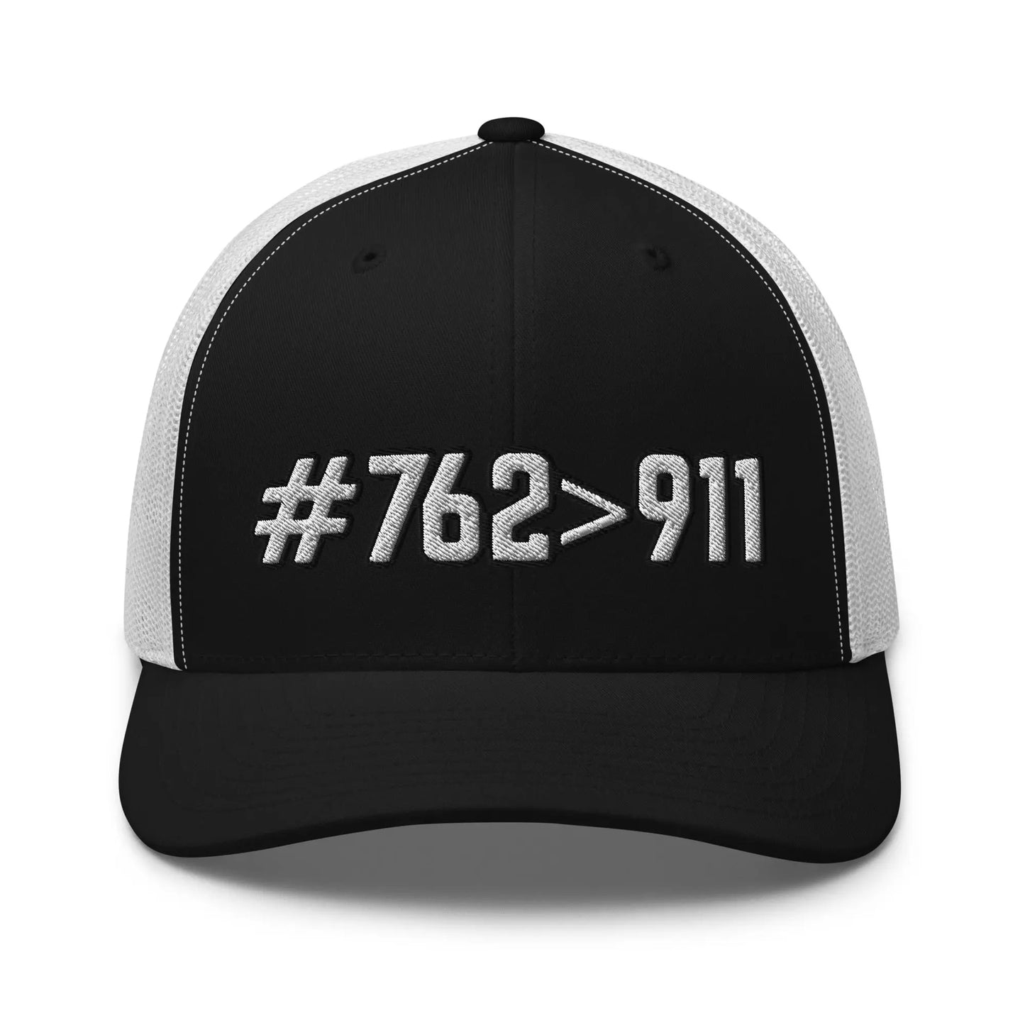 Hats Black-White #762>911 2A Mesh Snapback Custom Trucker Hats for Men & Women Infidel Collective