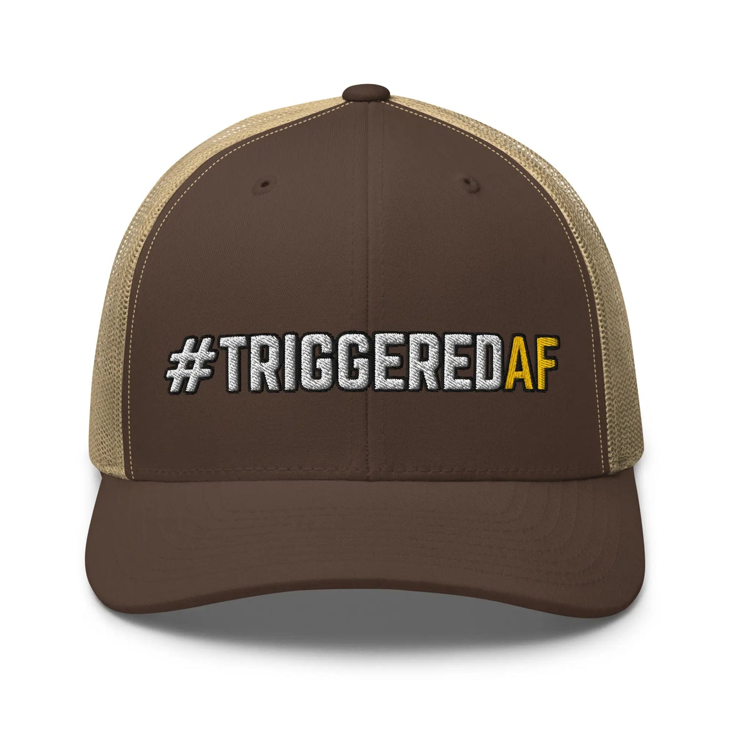 Hats Brown-Khaki Snapback Custom Trucker Hat NSFW #TRIGGEREDAF for Men & Women Funny AF Infidel Collective