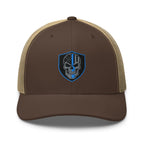 Hats Brown-Khaki Snapback Custom Trucker Hats Blue Line Skull Cool Patriotic Cap Infidel Collective