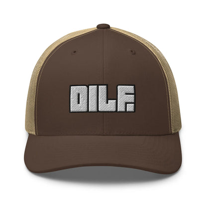 Hats Brown-Khaki Snapback Custom Trucker Hats DILF Block Cap – NSFW 2A for Men & Women Infidel Collective