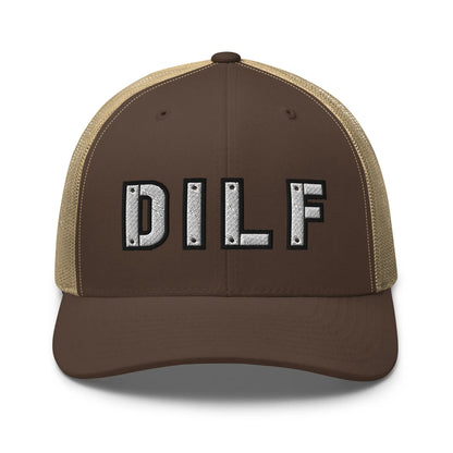 Hats Brown-Khaki Snapback Custom Trucker Hats DILF Cap – NSFW Patriotic for Men & Women Infidel Collective