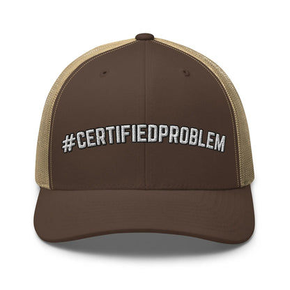 Hats Brown-Khaki Snapback Custom Trucker Hats Funny #CERTIFIEDPROBLEM Cap for Men & Women Infidel Collective